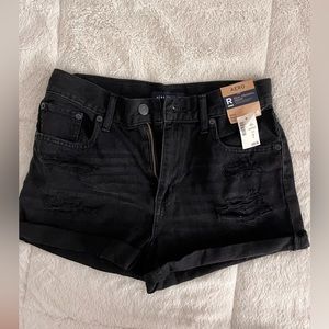 Black Mom Jean Shorts